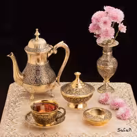 ست چای خوری برنجی طلایی کد 002