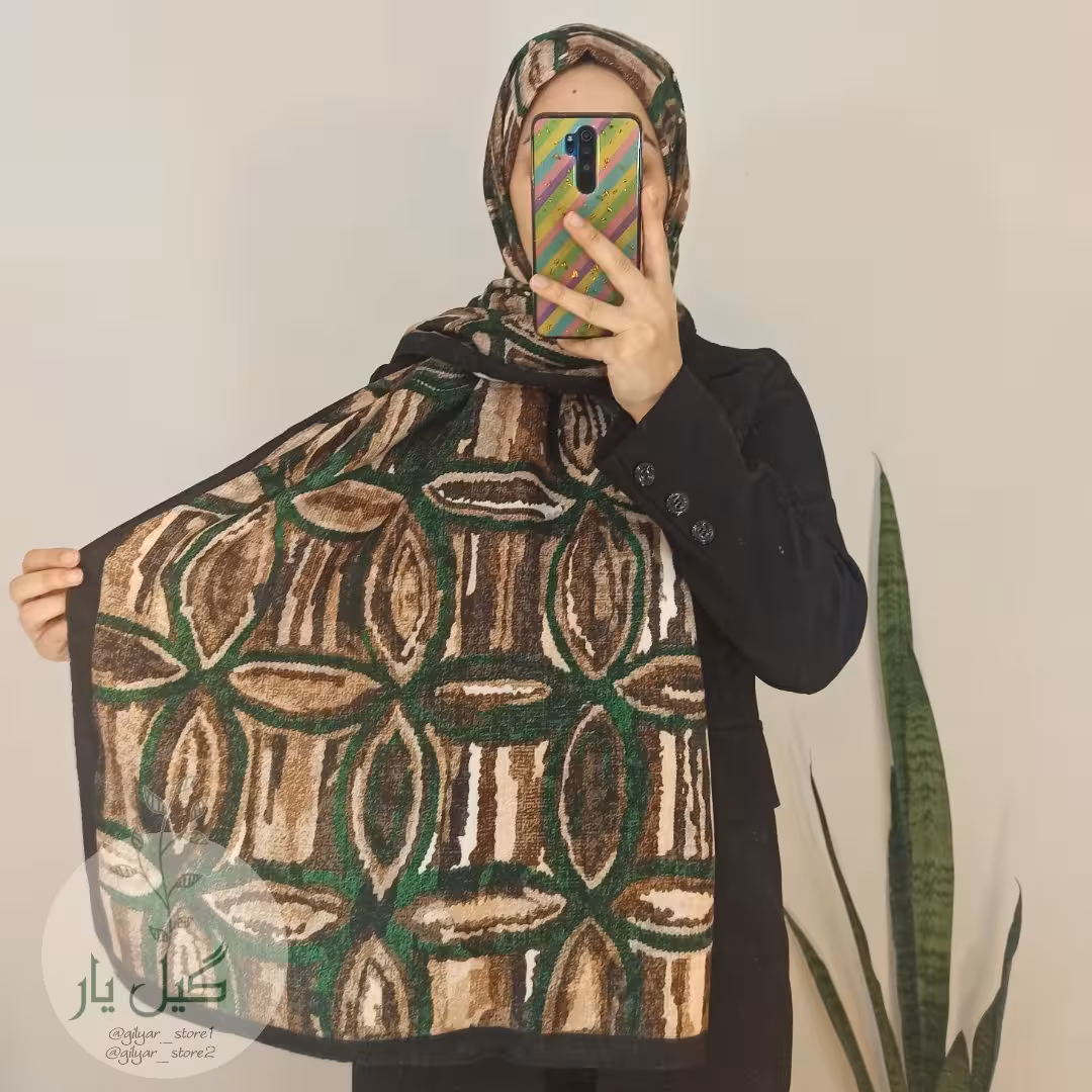 شال موهر  سبز  طرحدار ( قواره 2در80 ، کیفیت بی نظیر)