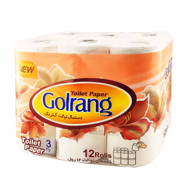دستمال توالت گلرنگ 12 رولی