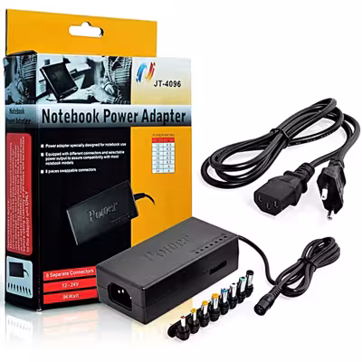 آداپتور لب تاپ همه کاره با انواع سوکت 12V – 24V – 96W