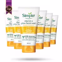 6 عدد ژل شستشوی صورت سیمپل Simple مدل ویتامین سی Vitamin C حجم 150 میلی‌ لیتر (اورجینال)