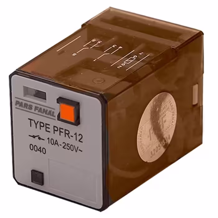 رله شيشه اي دو كنتاك 220V DC پارس فانال مدل PFR-12
