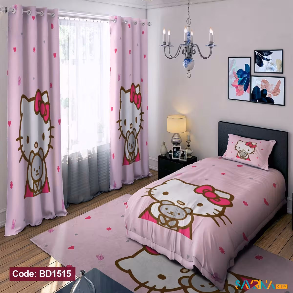 ست اتاق خواب دخترانه طرح کیتی کد BD1515