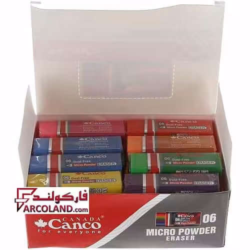 پاک کن رنگی کنکو Canco مدل میکرو پودر Micro Powder سایز بزرگ کد 06 بسته 32 عددی