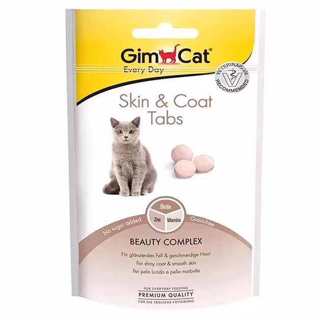 قرص تقویت کننده پوست و مو گربه جیم کتGimCat Tabs Skin & Coat