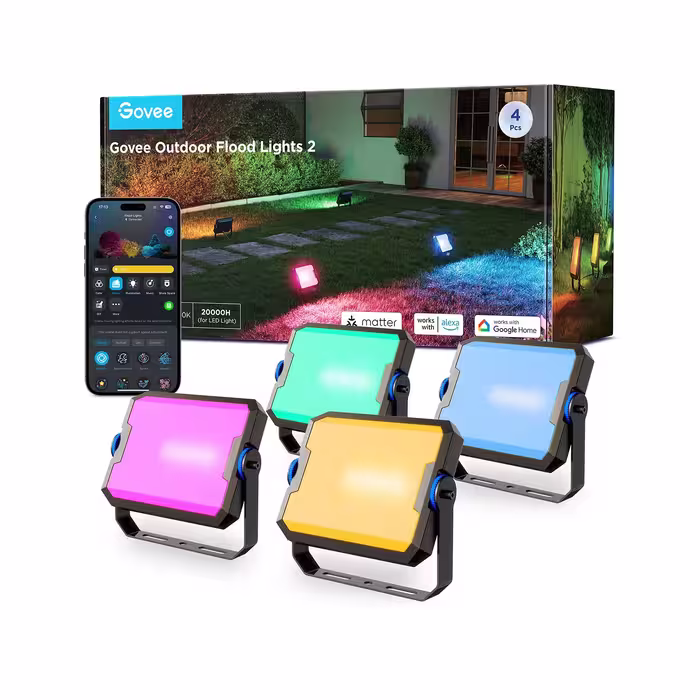 خرید چراغ های هوشمند فضای باز Govee Outdoor FLood Lights H8057 با بهترین قیمت