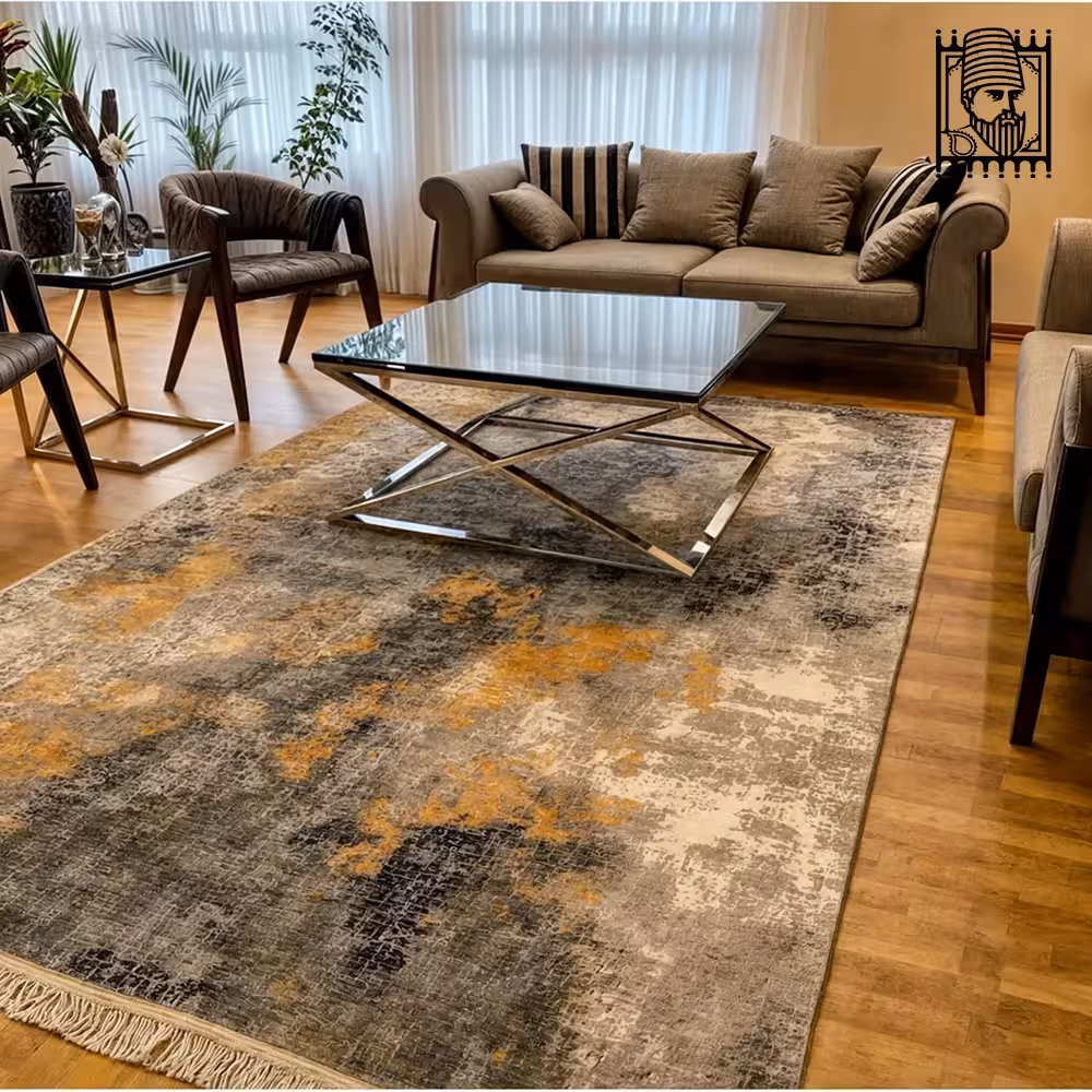 فرش وینتیج کد 41945 نقره ای