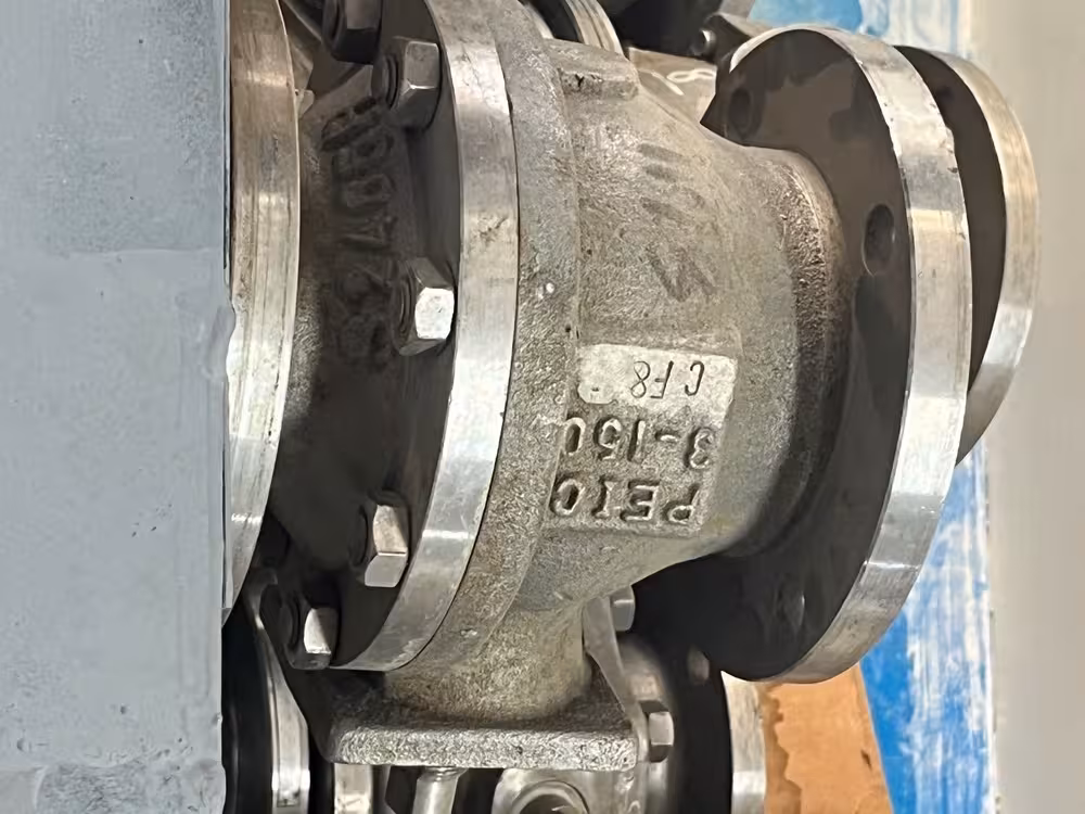 شیر توپی 3 اینچ  دو تیکه ریس فیس کلاس 150 SEAT CF8 STEM CF8  BALL CF8  BODY CF8