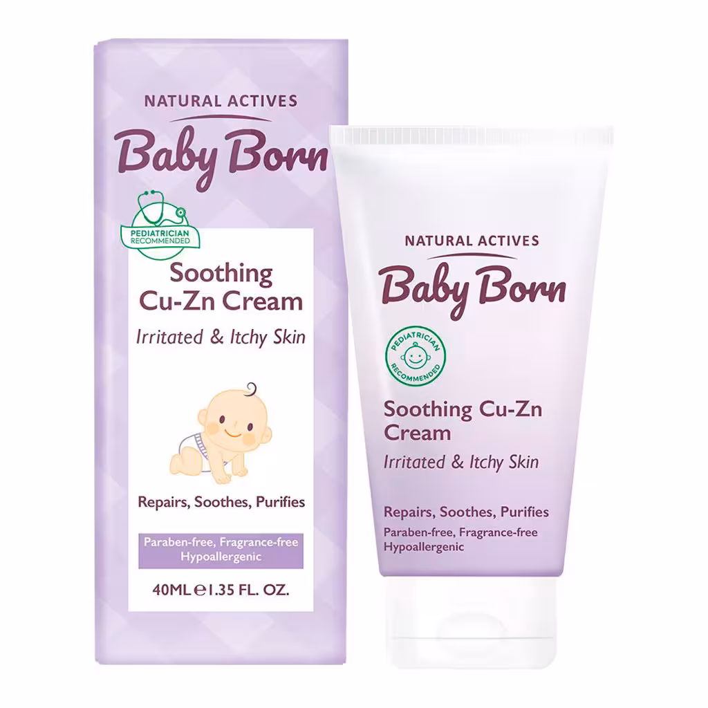 کرم رفع قرمزی پوست صورت و بدن کودک بیبی برن 40میلی لیتر | Baby Born Soothing Cu-Zn Cream For Irritated And Itchy Skin