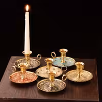 شمعدان جفت برنجی پیلوت طرح تاج