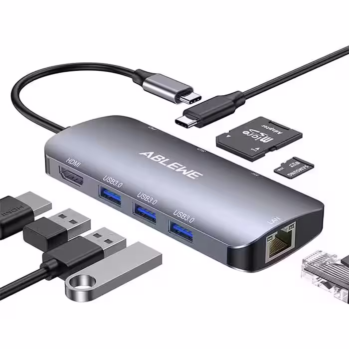 هاب 8 در 1 ABLEWE 4k USB C