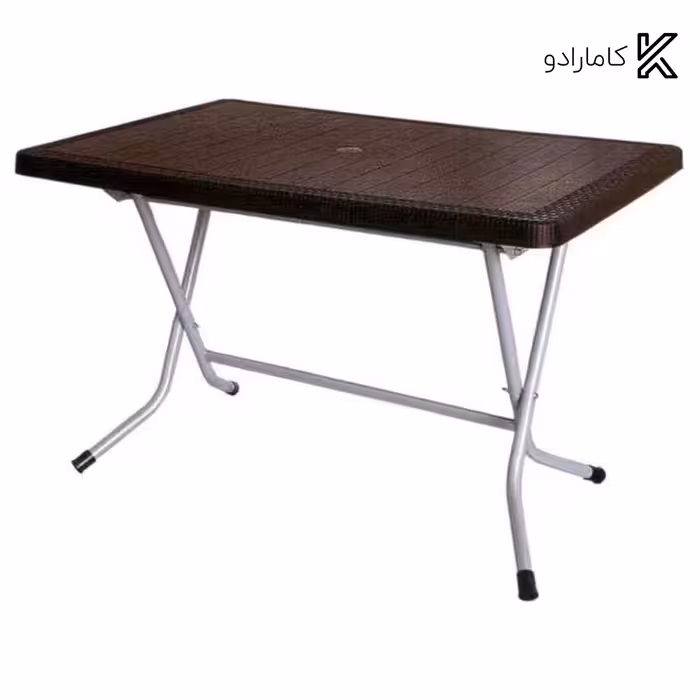 میز مستطیل حصیر بافت تاشو پایه فلزی کد 521