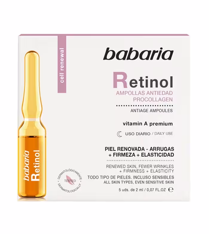 مشخصات، خرید و قیمت آمپول رتینول باباریا مدل ANTIEDAD PROCOLLAGEN بسته 5 عددی ⭐️ ویان مارکت