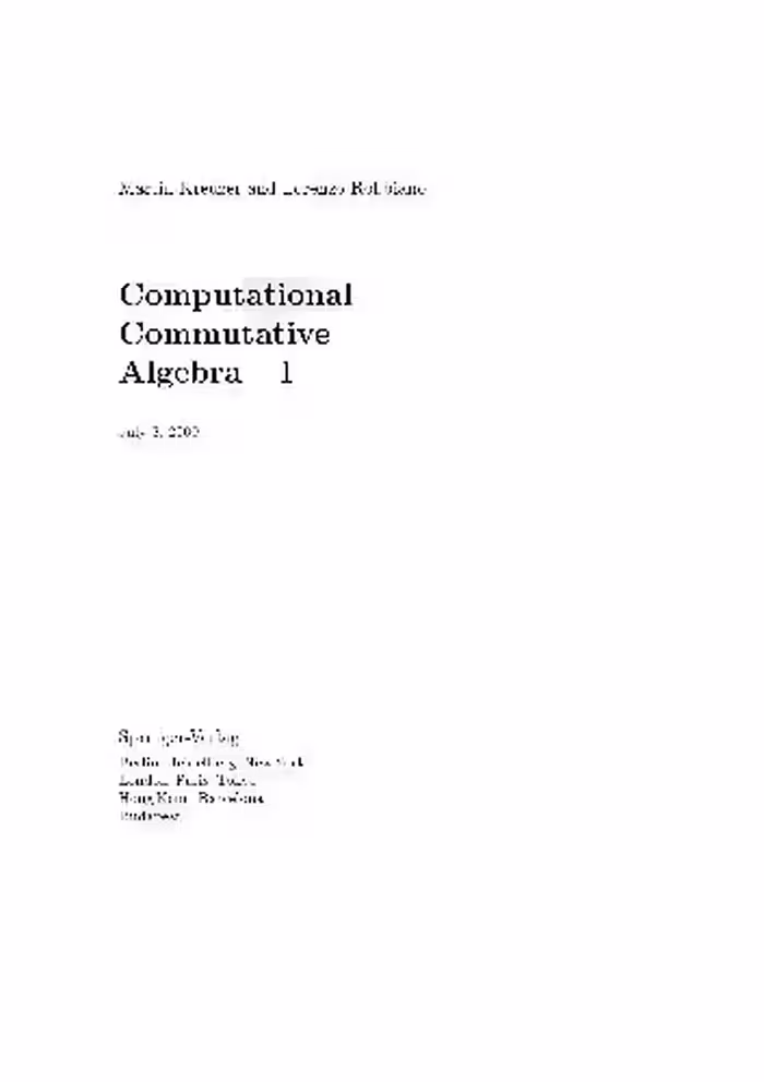 خرید و دانلود نسخه کامل کتاب Computational Commutative Algebra