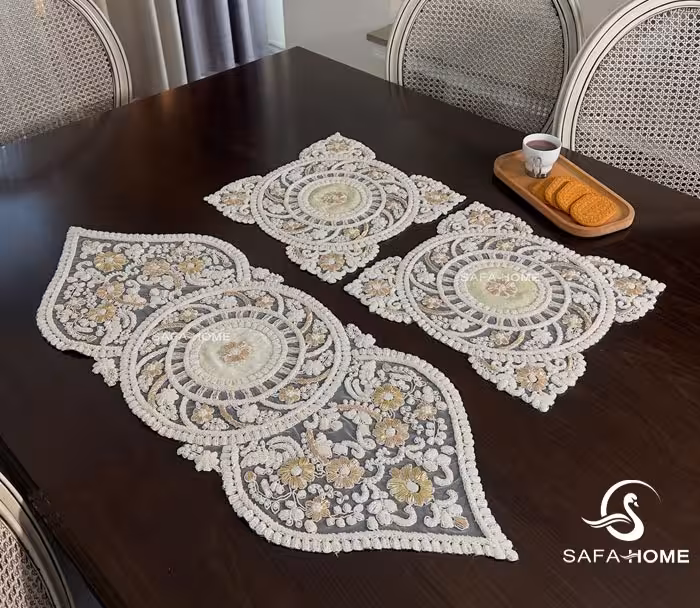 رومیزی جدید ملیله و سرمه دوزی طرح ستاره