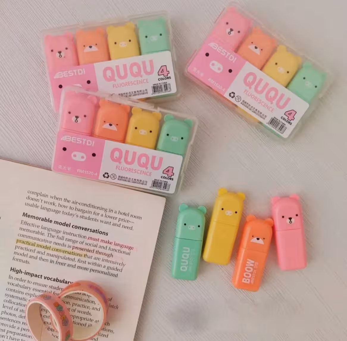 ماژیک هایلایت 4 رنگ کیو کیو