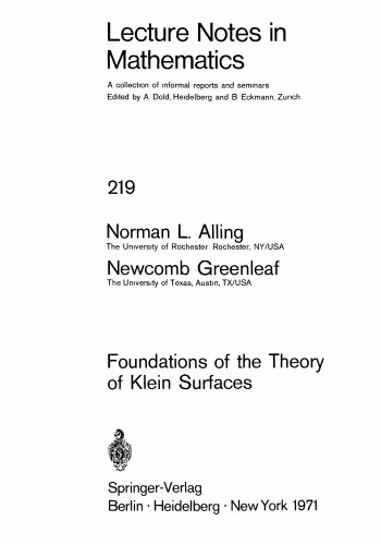 خرید و دانلود نسخه کامل کتاب Foundations of the Theory of Klein Surfaces