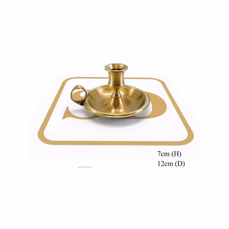 شمعدان انگشتی نقطه ای برنجی جفتی 43302