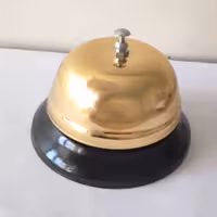 زنگ رومیزی طلایی مناسب رستوران و کافی شاپ بدون نیاز  به برق و باتری