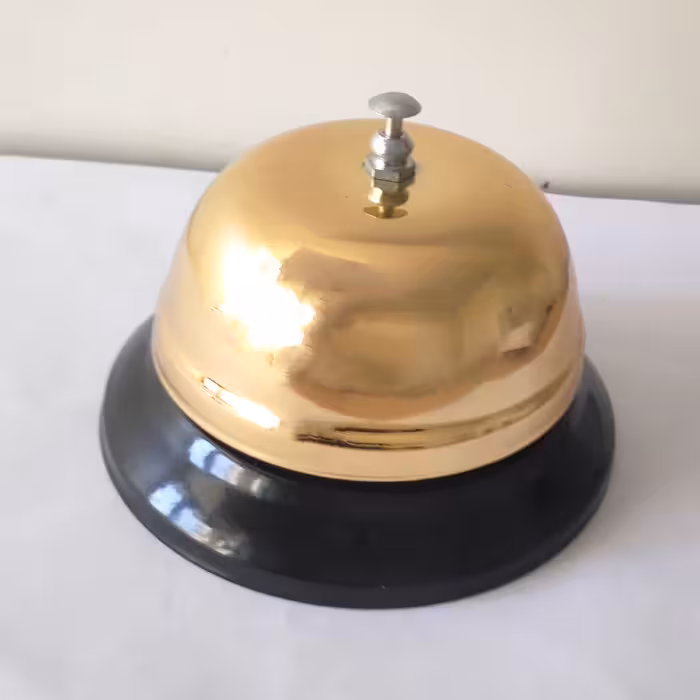 زنگ رومیزی طلایی مناسب رستوران و کافی شاپ بدون نیاز  به برق و باتری