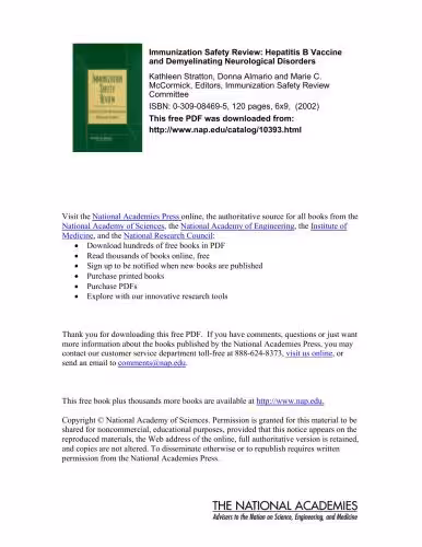 خرید و دانلود نسخه کامل کتاب Immunization Safety Review: Hepatitis B Vaccine and Demyelinating Neurological Disorders