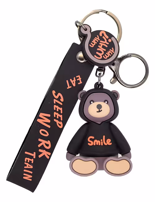 جاکلیدی سیلیکونی فانتزی طرح خرس هودی‌پوش