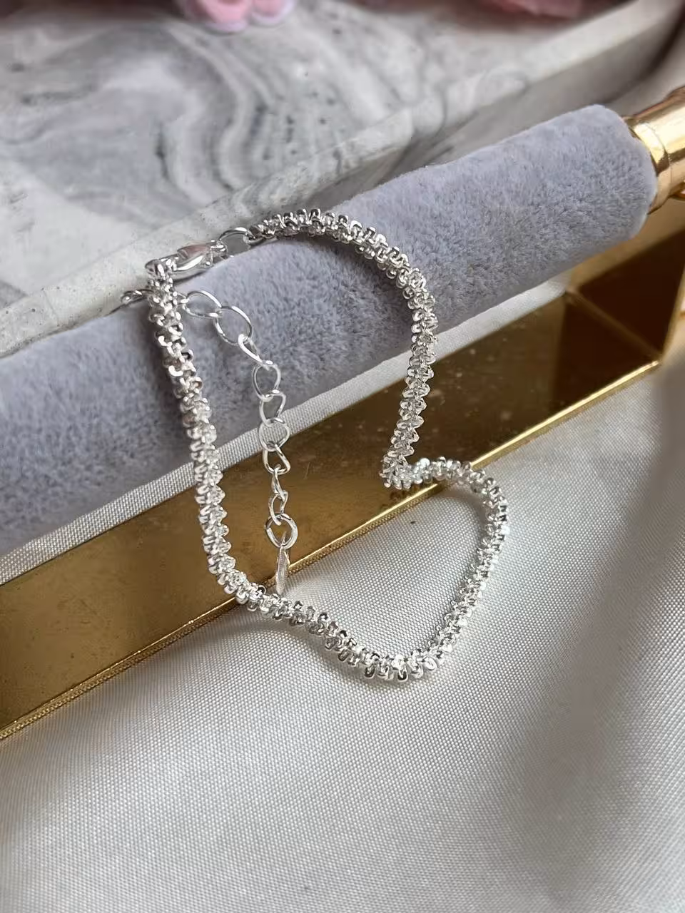 ست استیل، مدل زنجیر خاویاری، شامل دستبند، گردنبند و پابند کد 02