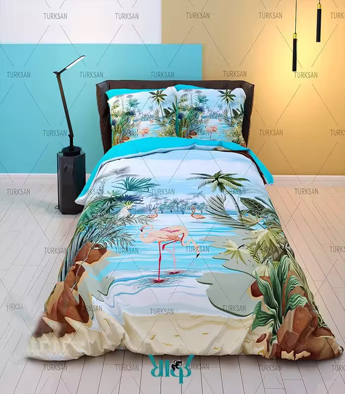 روتختی دو نفره طرح ساحل کد d384 آبی