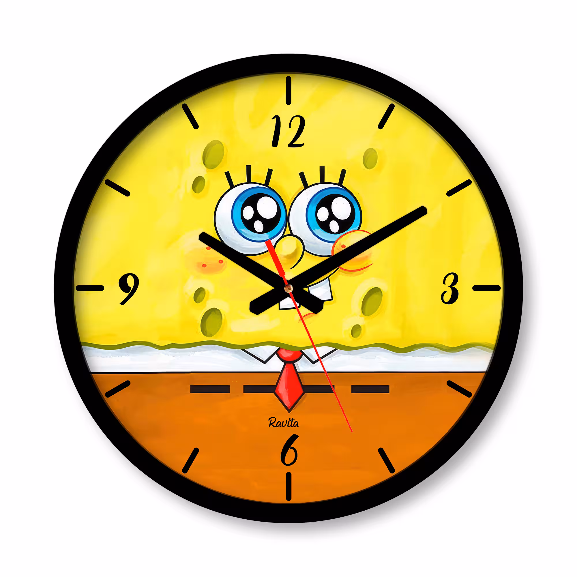 ساعت دیواری بزرگ راویتا طرح باب اسفنجی کد 1945