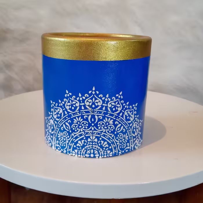 گلدان سفالی طرح اسلیمی(سایز کوچک)