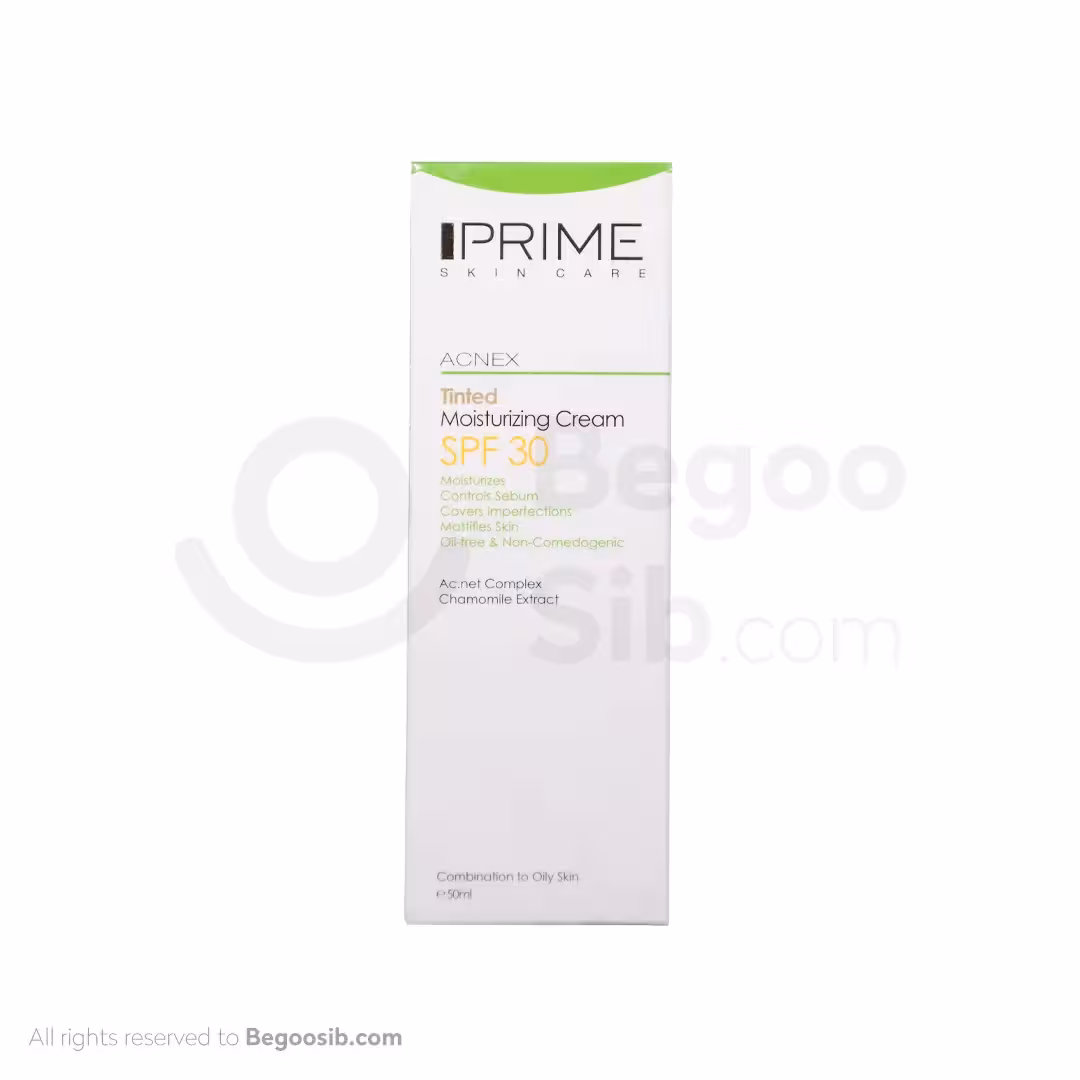 کرم مرطوب کننده رنگی آکنس پریم spf 30 مناسب پوست چرب 50 میلی لیتری