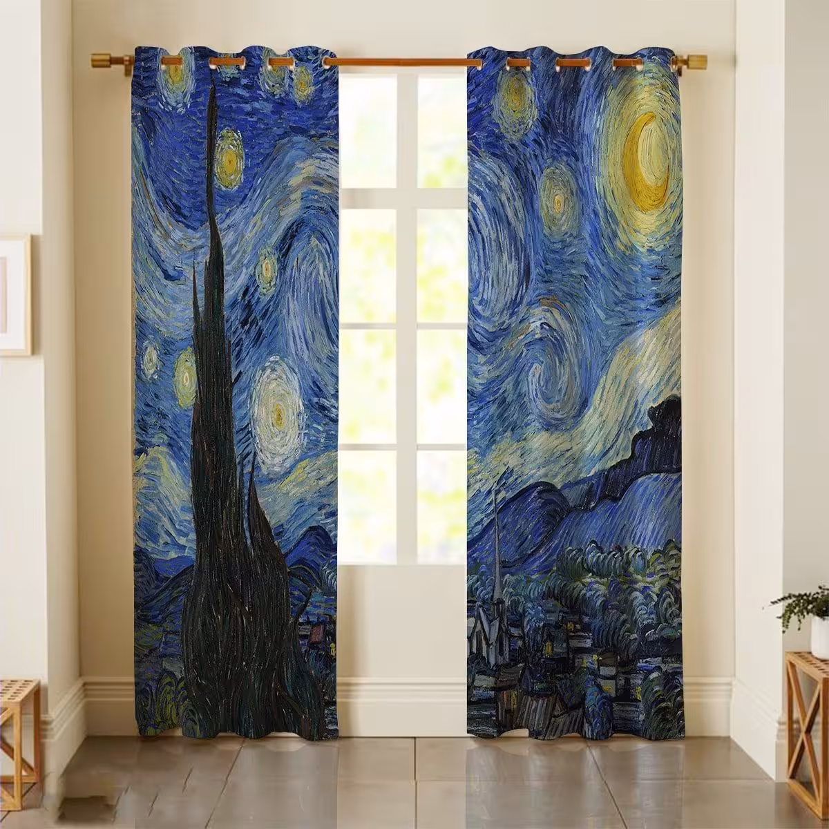 پرده چاپی  پانچ  طرح   نقاشی و منظره  کد1637