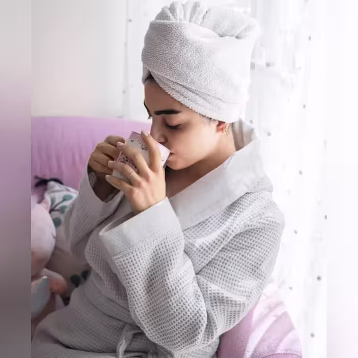 حوله پالتویی کلاه دار برایتون طوسی روشن نارین ساپ سایز M