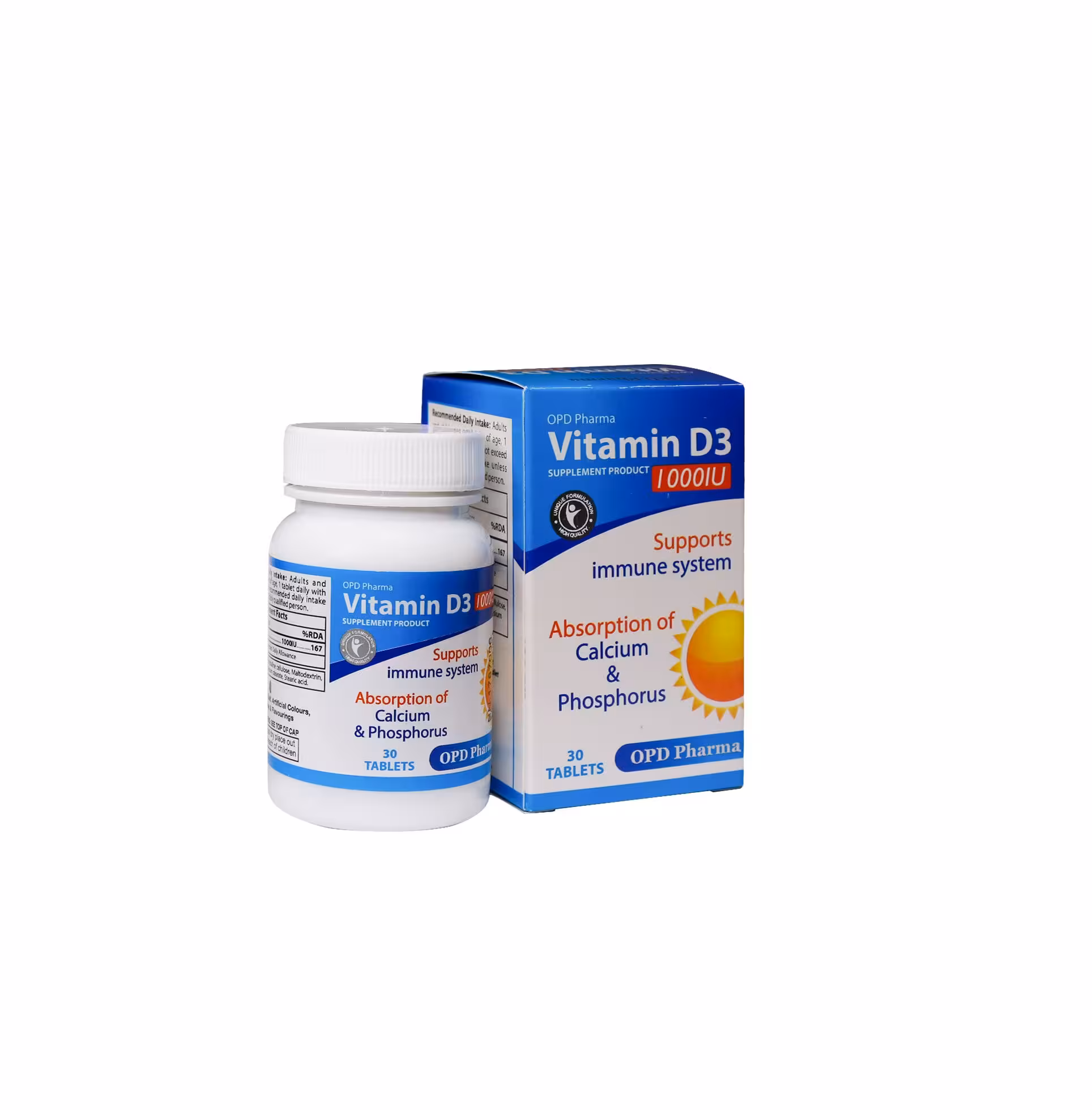 ویتامین د3 او پی دی فارما 1000 واحدی (30 عددی)