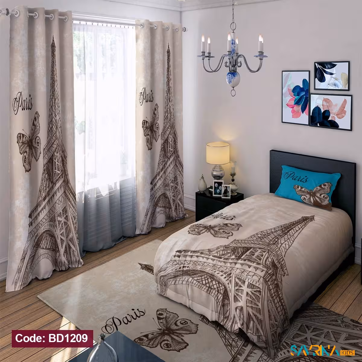 ست اتاق خواب طرح برج ایفل کد BD1209