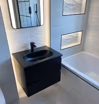 فول ست روشویی شیشه ای بوکان مشکی