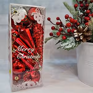 اویز گوی میکس 28 عددی قرمز قطر 6 سانت