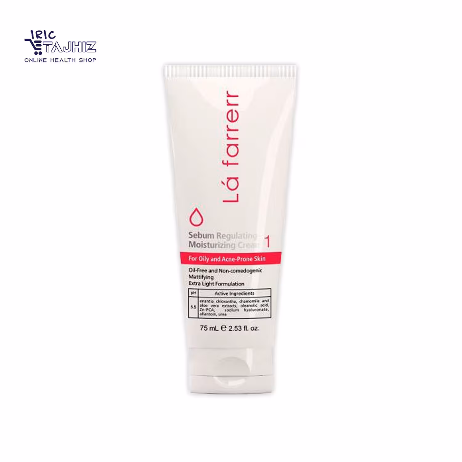 کرم کنترل کننده چربی و آبرسان پوست چرب 1 لافارر Lafarrerr حجم75میلی لیتر