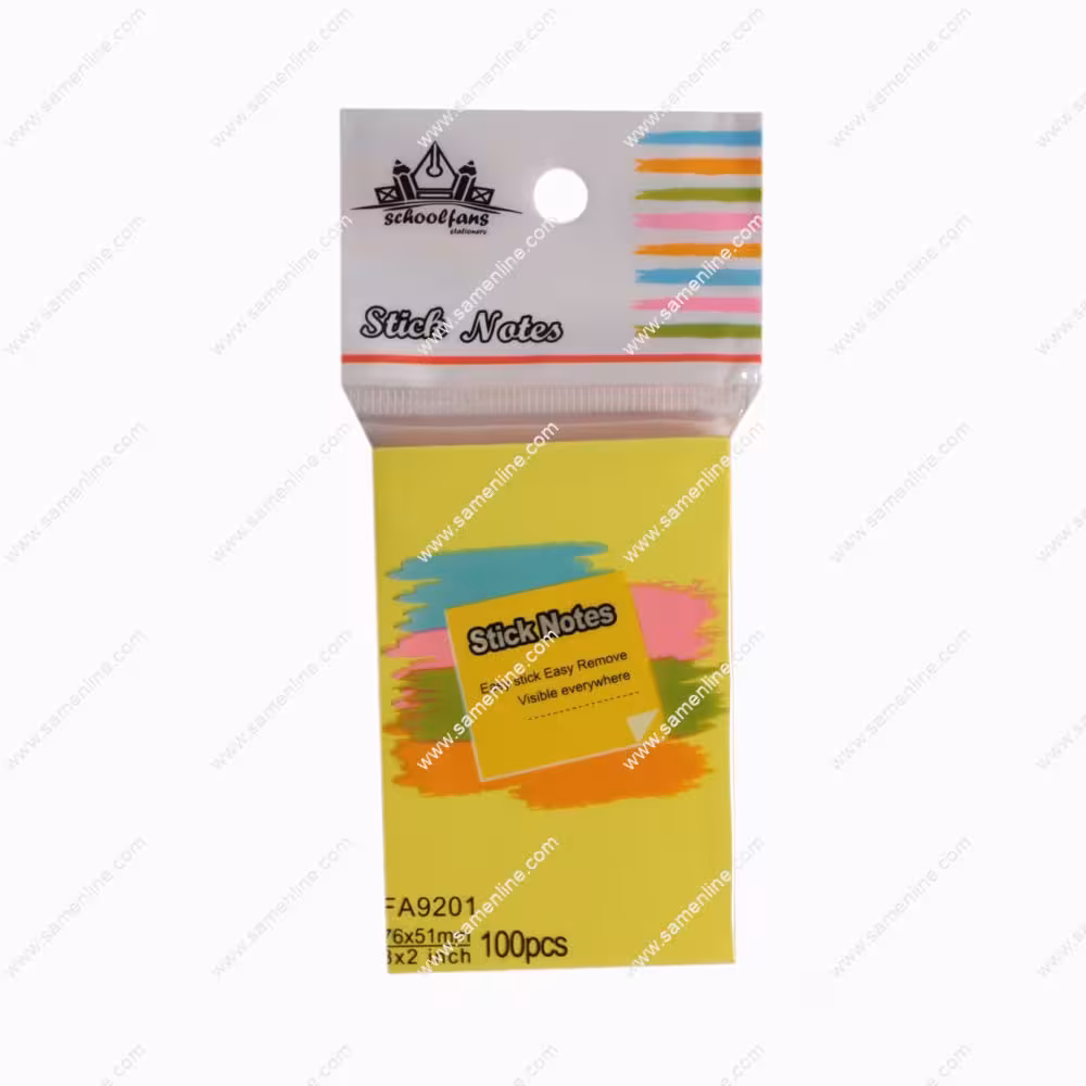 کاغذ یادداشت چسب دار ( استیک نوت ) اسکول فنس کد FA9201