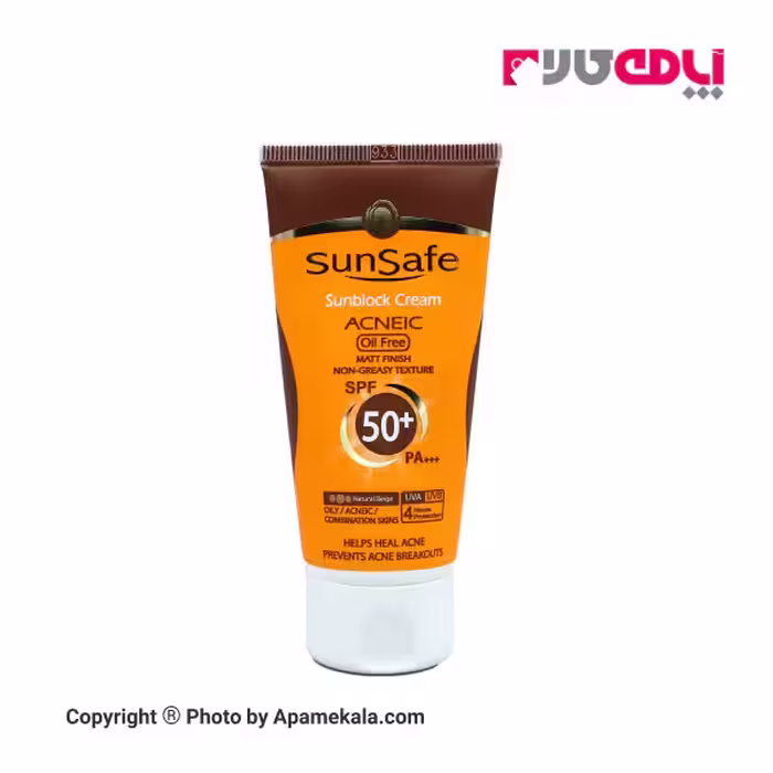 کرم ضدآفتاب SPF50  فاقد چربی سان سیف بژ طبیعی