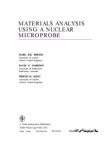 خرید و دانلود نسخه کامل کتاب Materials Analysis Using a Nuclear Microprobe