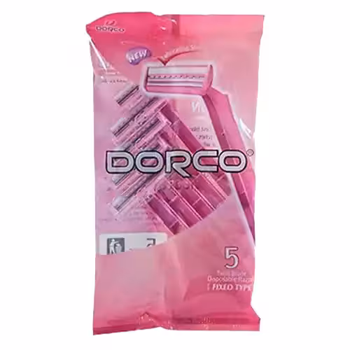 تیغ خودتراش کره جنوبی 2 تیغه زنانه دورکو مدل DORCO TG 708 PK بسته 5 عددی