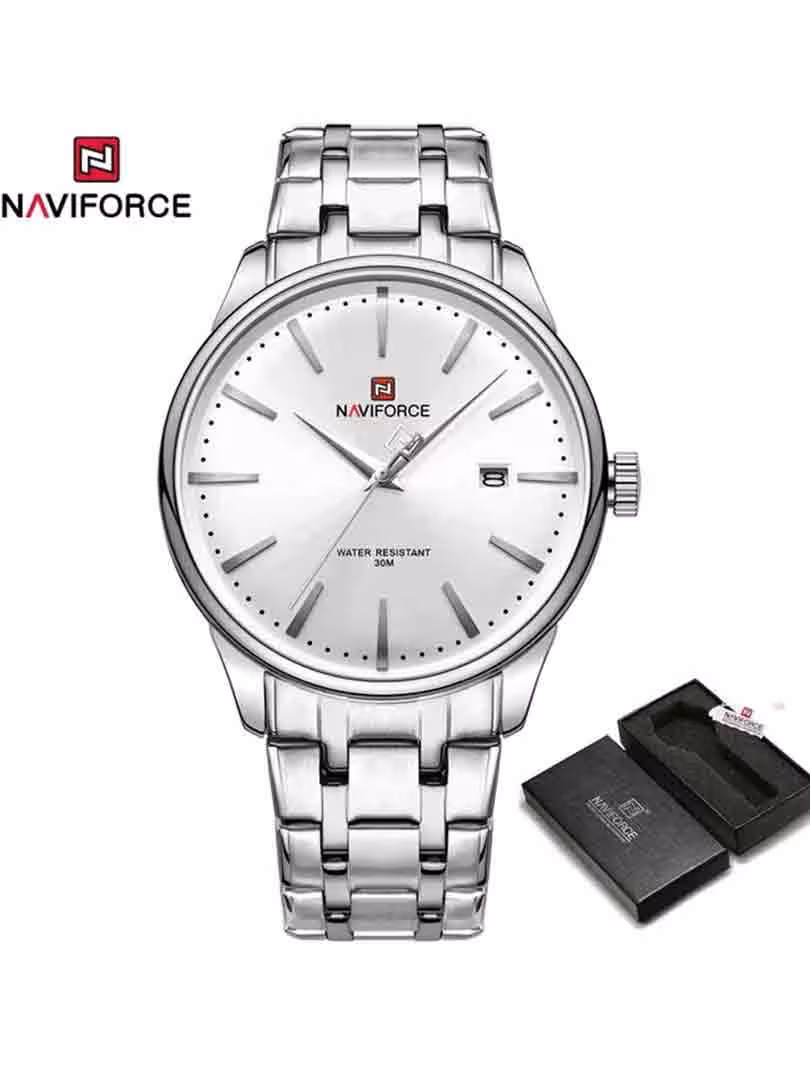 ساعت مچی عقربه ای مردانه نیوی فورس Naviforce NF 9230 S/W/S