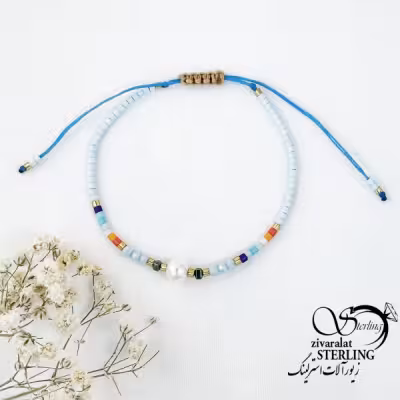 دستبند آسانسوری با مهره رنگی کد 16511