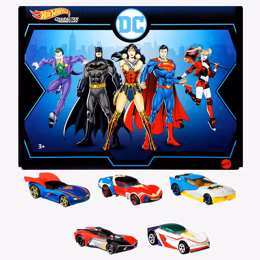 مجموعه 5 عددی ماشین هات ویلز مدل DC Character Car