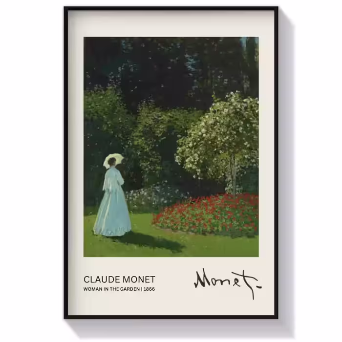 تابلو دکوراتیو زنی در باغ اثر کلود مونه (Monet)