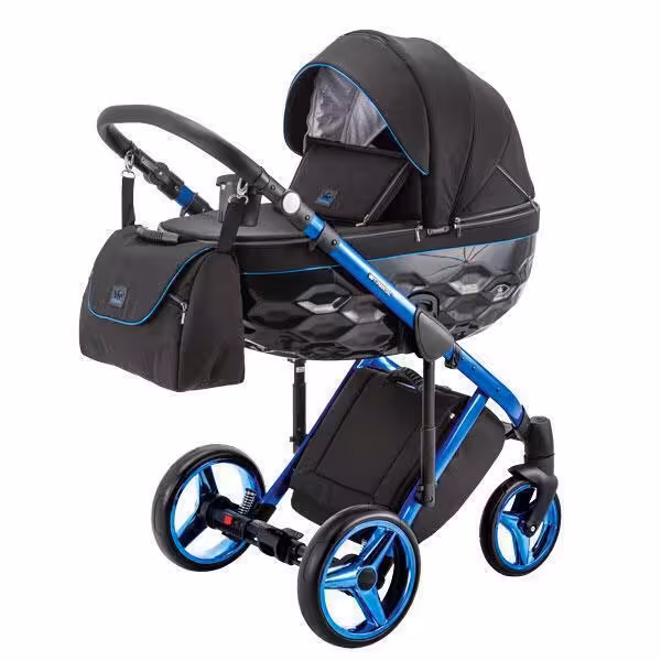 ست کالسکه مشکی آبی 4 تکه آدامکس adamex مدل CHANTAL SE 10