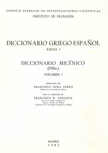 خرید و دانلود نسخه کامل کتاب Diccionario micénico Vol 1