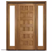 درب شیشه خور ورودی لابی چوبی کد 3029