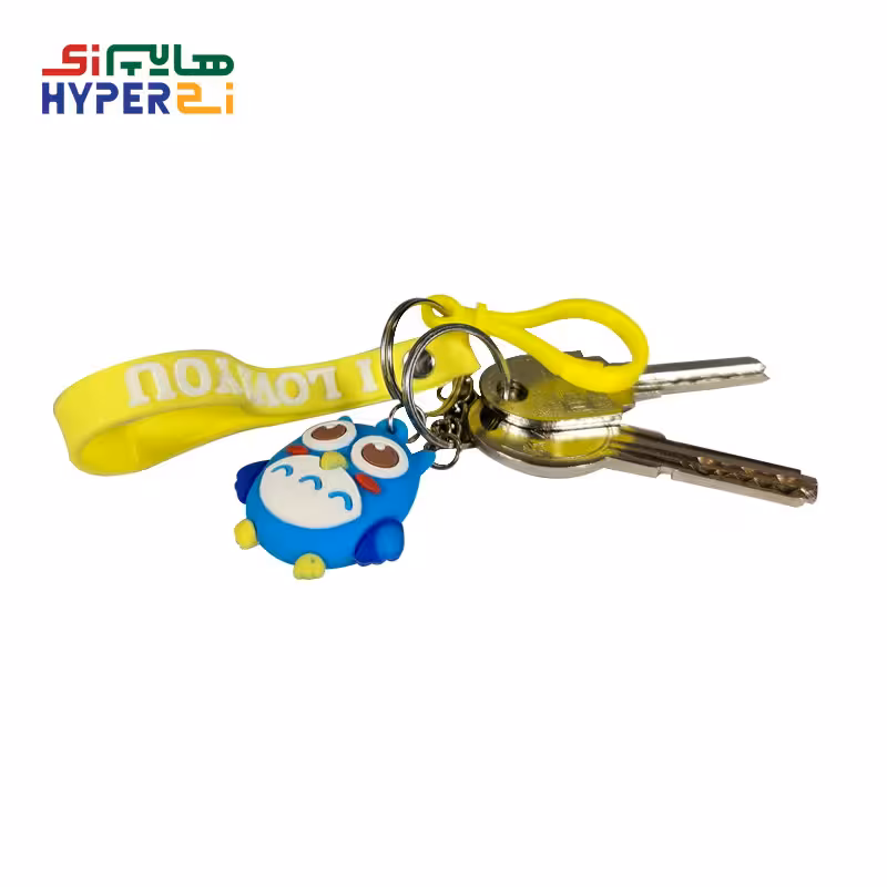 جاسوئیچی فانتزی جغد آبی با بند زرد